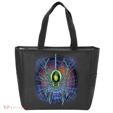 Halloween Spiderweb Creepy Spider Tote Bag