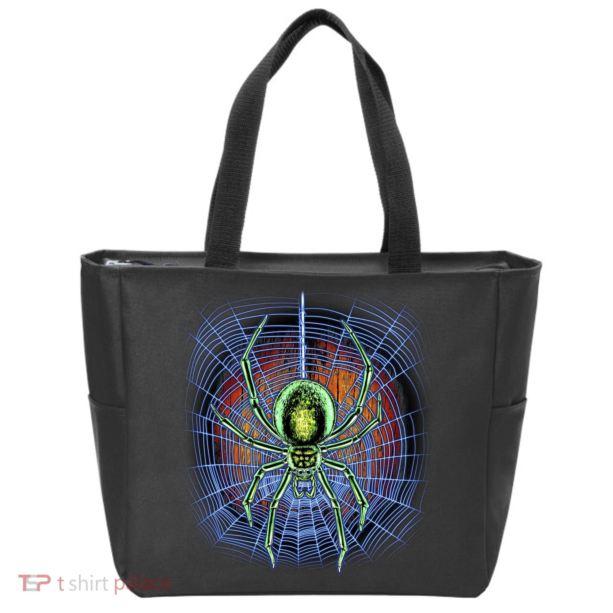 Halloween Spiderweb Creepy Spider Tote Bag