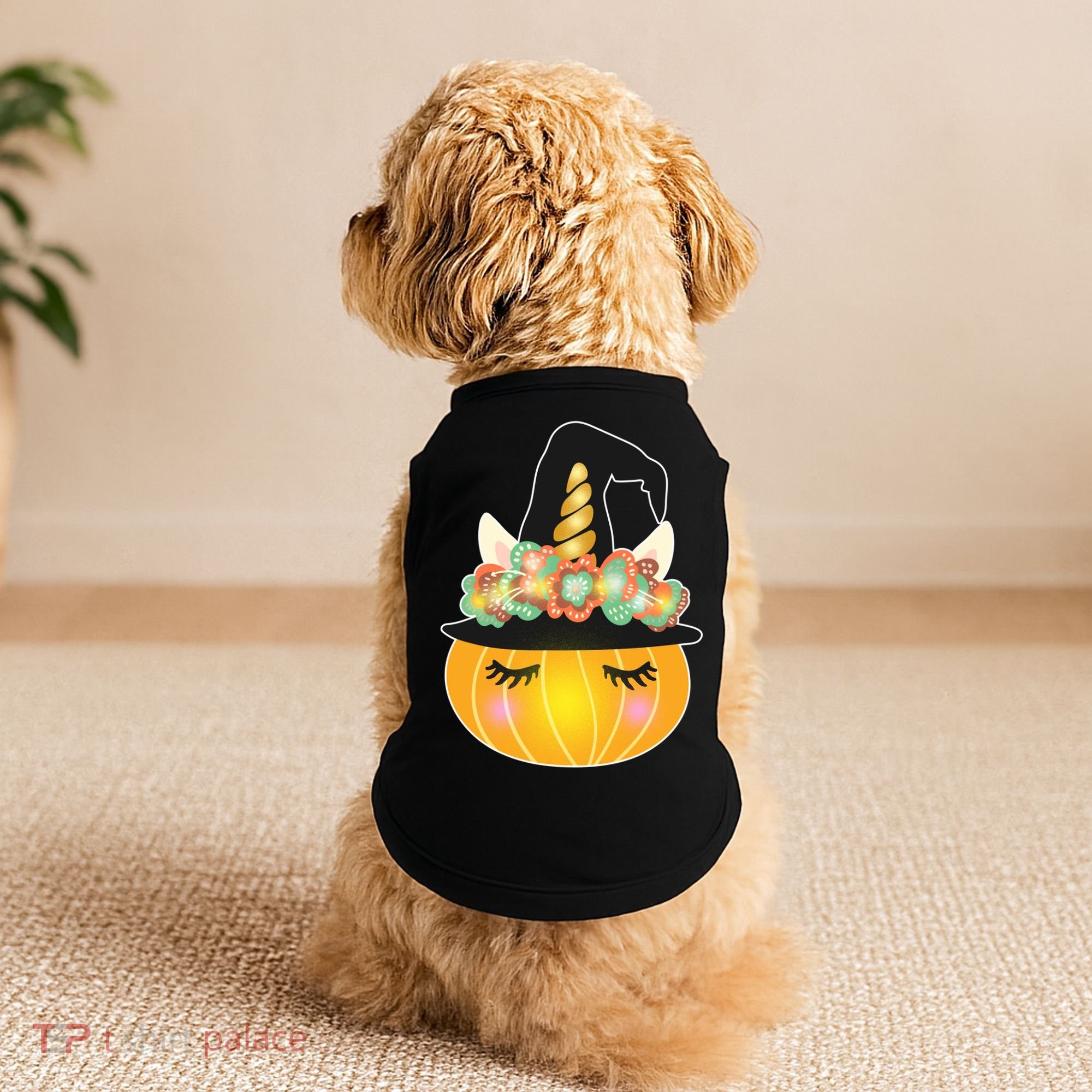 Halloween Uni-Pumpkin Sparkly Cute Doggie Tank