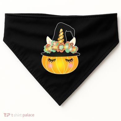 Halloween Uni-Pumpkin Sparkly Cute USA-Made Doggie Bandana