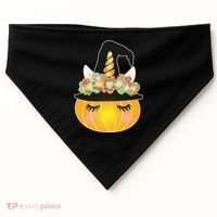 Halloween Uni-Pumpkin Sparkly Cute USA-Made Doggie Bandana thumb 0