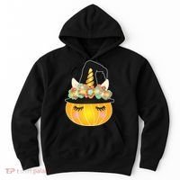 Halloween Uni-Pumpkin Sparkly Cute Hoodie thumb 0
