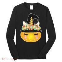 Halloween Uni-Pumpkin Sparkly Cute Long Sleeve Shirt thumb 0