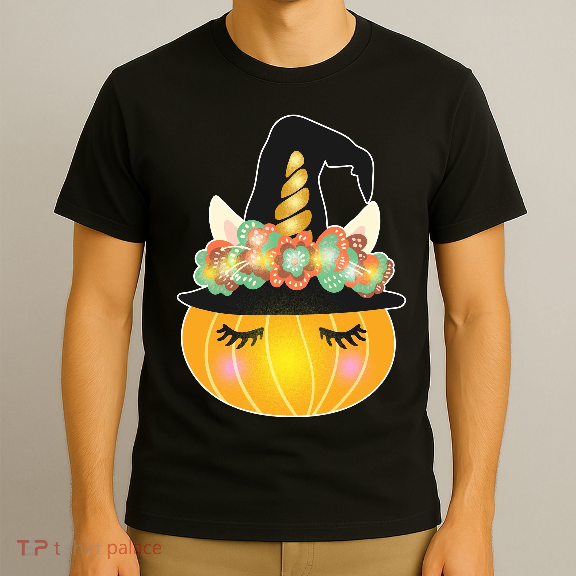 Halloween Uni-Pumpkin Sparkly Cute T-Shirt