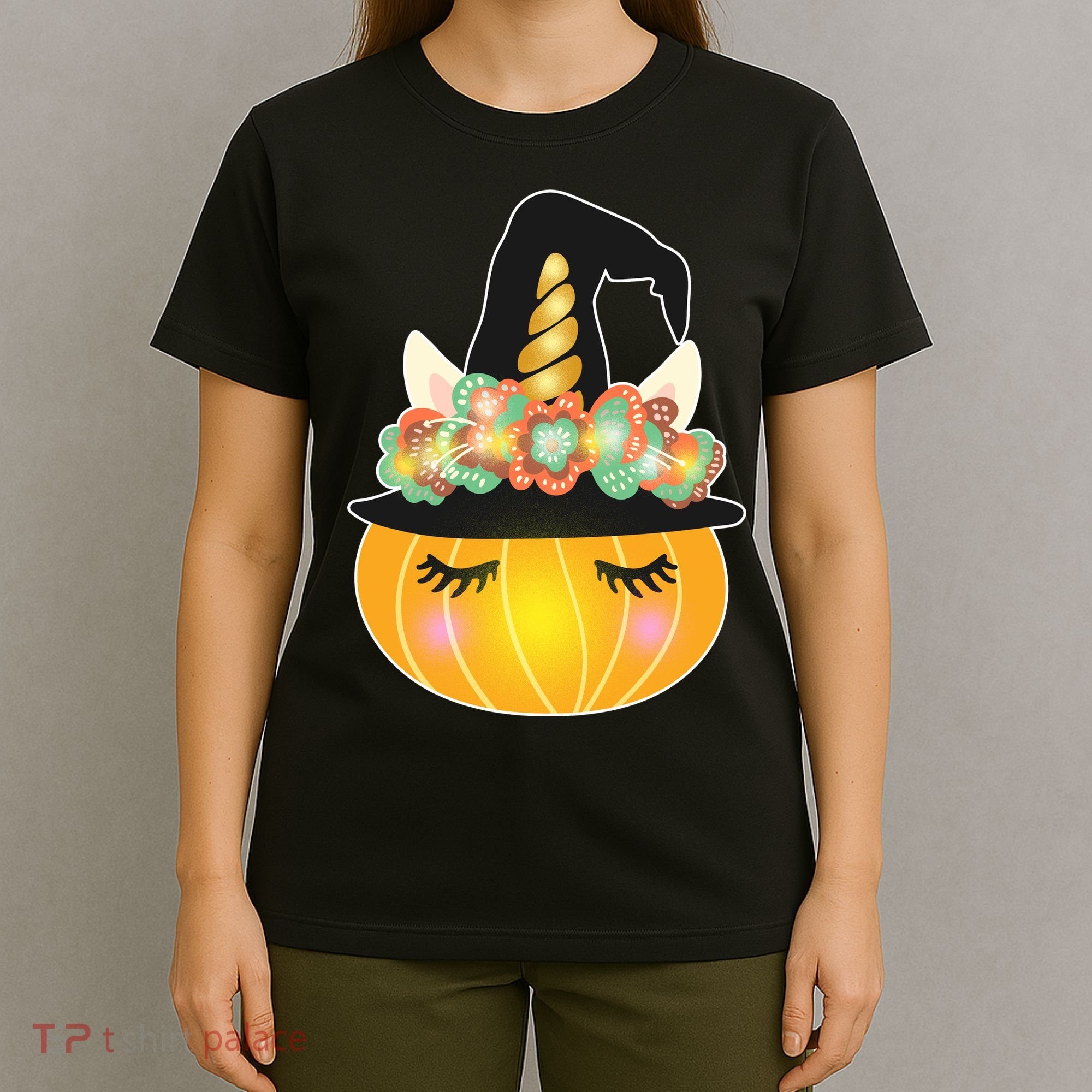 Halloween Uni-Pumpkin Sparkly Cute T-Shirt