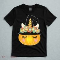 Halloween Uni-Pumpkin Sparkly Cute T-Shirt thumb 5