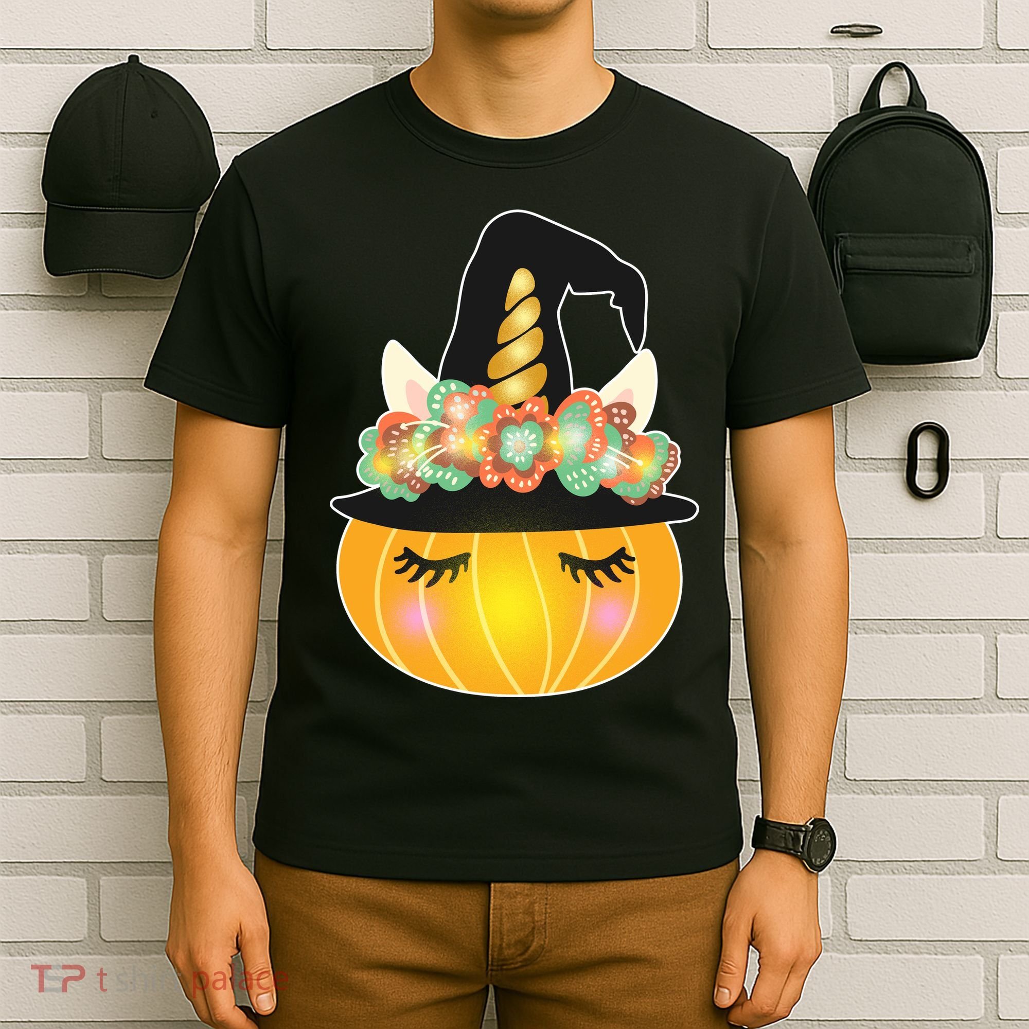 Halloween Uni-Pumpkin Sparkly Cute T-Shirt
