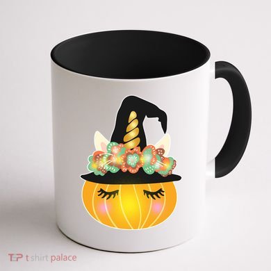 Halloween Uni-Pumpkin Sparkly Cute Coffee Mug back