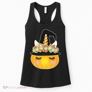 Halloween Uni-Pumpkin Sparkly Cute Women's Tank Top