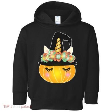 Halloween Uni-Pumpkin Sparkly Cute Toddler Hoodie