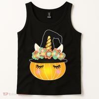 Halloween Uni-Pumpkin Sparkly Cute Tank Top thumb 2