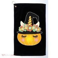 Halloween Uni-Pumpkin Sparkly Cute Golf Towel thumb 0