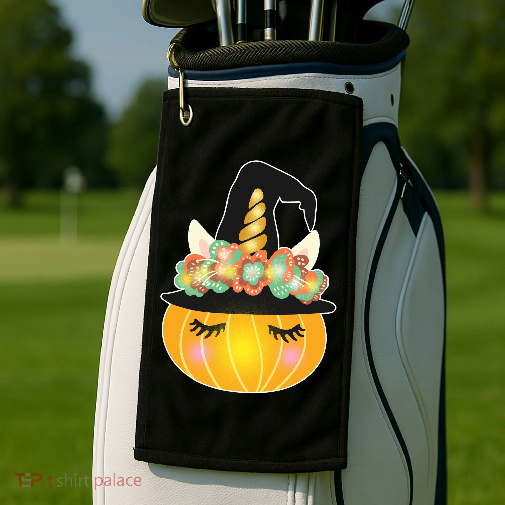 Halloween Uni-Pumpkin Sparkly Cute Golf Towel