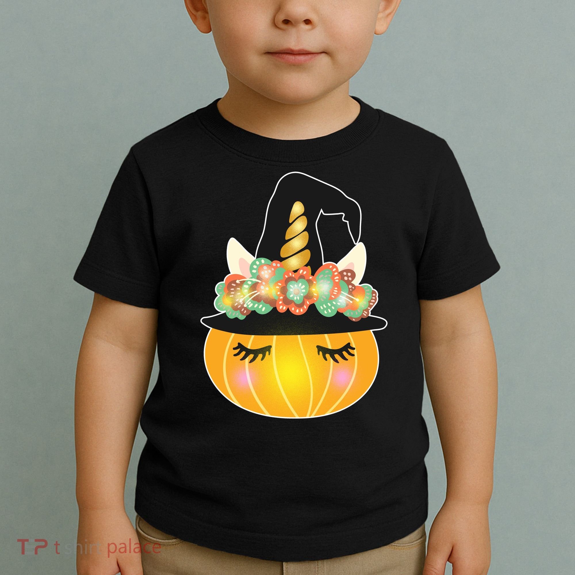 Halloween Uni-Pumpkin Sparkly Cute Toddler T-Shirt
