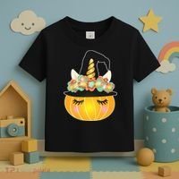 Halloween Uni-Pumpkin Sparkly Cute Toddler T-Shirt thumb 3