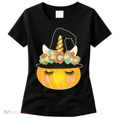 Halloween Uni-Pumpkin Sparkly Cute Women's T-Shirt