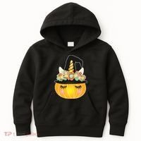 Halloween Uni-Pumpkin Sparkly Cute Kids Hoodie thumb 0