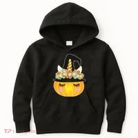 Halloween Uni-Pumpkin Sparkly Cute Kids Hoodie thumb 0