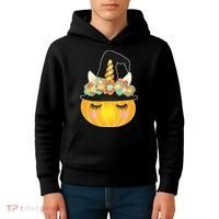 Halloween Uni-Pumpkin Sparkly Cute Kids Hoodie thumb 4