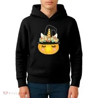 Halloween Uni-Pumpkin Sparkly Cute Kids Hoodie thumb 4
