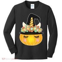 Halloween Uni-Pumpkin Sparkly Cute Kids Long Sleeve Shirt thumb 0