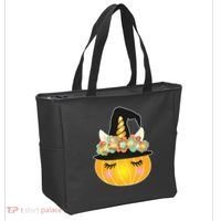 Halloween Uni-Pumpkin Sparkly Cute Tote Bag thumb 2