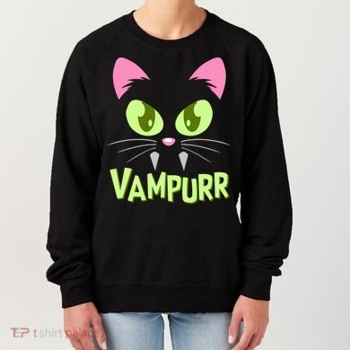 Halloween Vampurr Funny Cat Women's Sweatshirt