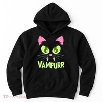 Halloween Vampurr Funny Cat Hoodie thumb 0