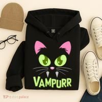 Halloween Vampurr Funny Cat Hoodie thumb 4