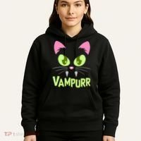 Halloween Vampurr Funny Cat Hoodie thumb 5