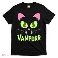 Halloween Vampurr Funny Cat T-Shirt thumb 0