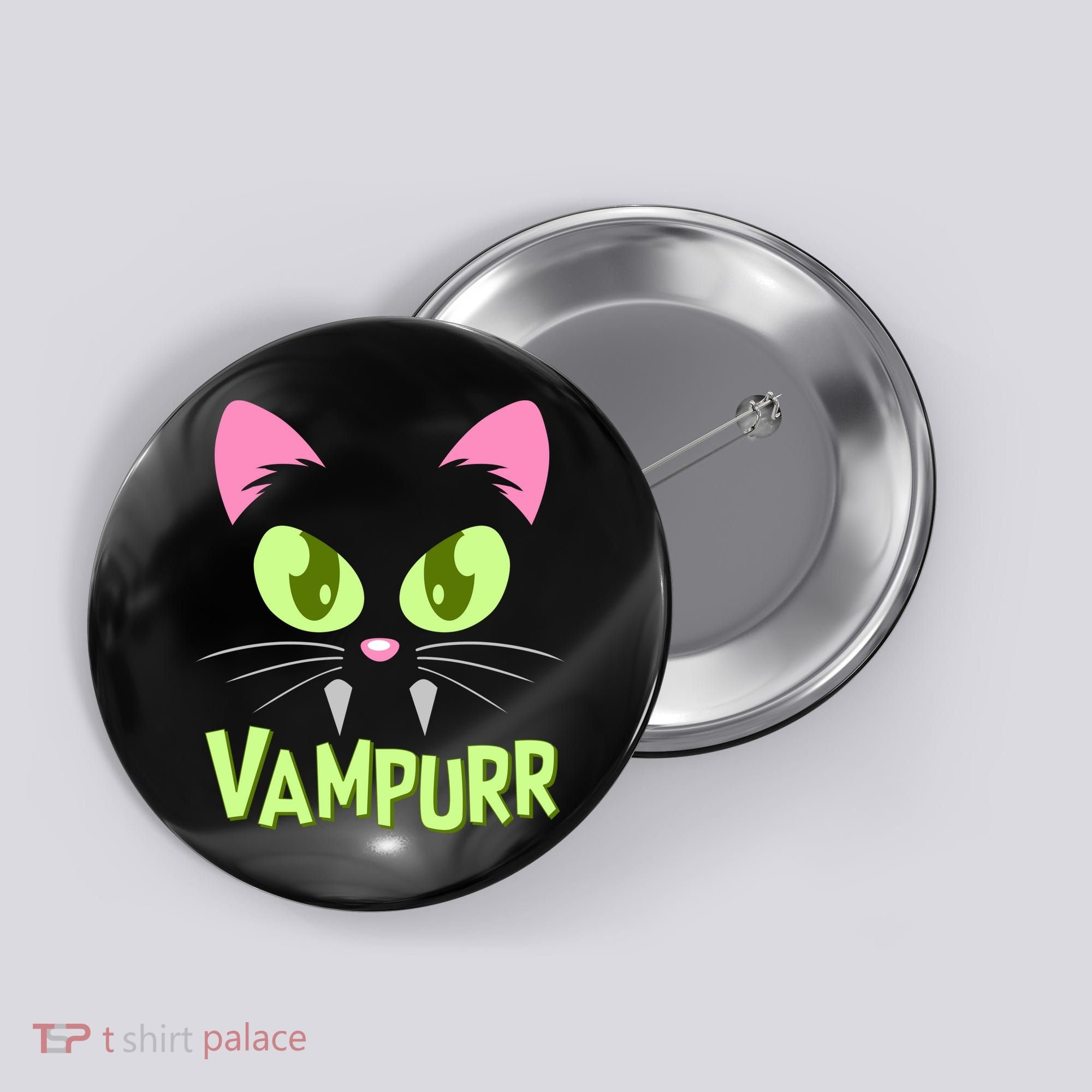 Halloween Vampurr Funny Cat Button