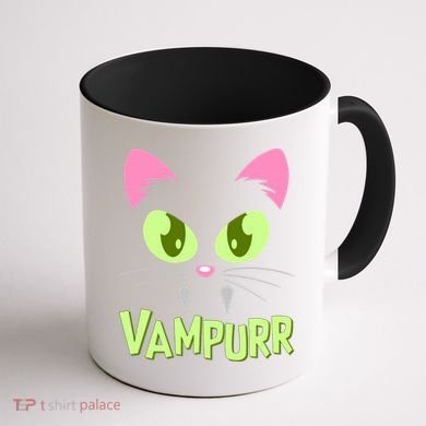 Halloween Vampurr Funny Cat Coffee Mug back