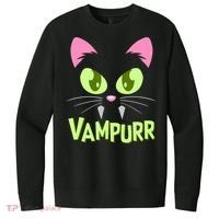 Halloween Vampurr Funny Cat V.I.T. Fleece Crew Sweatshirt thumb 0