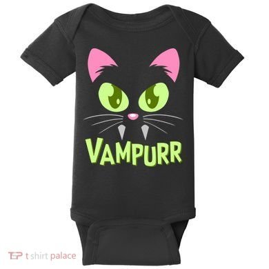 Halloween Vampurr Funny Cat Baby Bodysuit