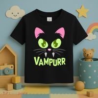Halloween Vampurr Funny Cat Toddler T-Shirt thumb 3