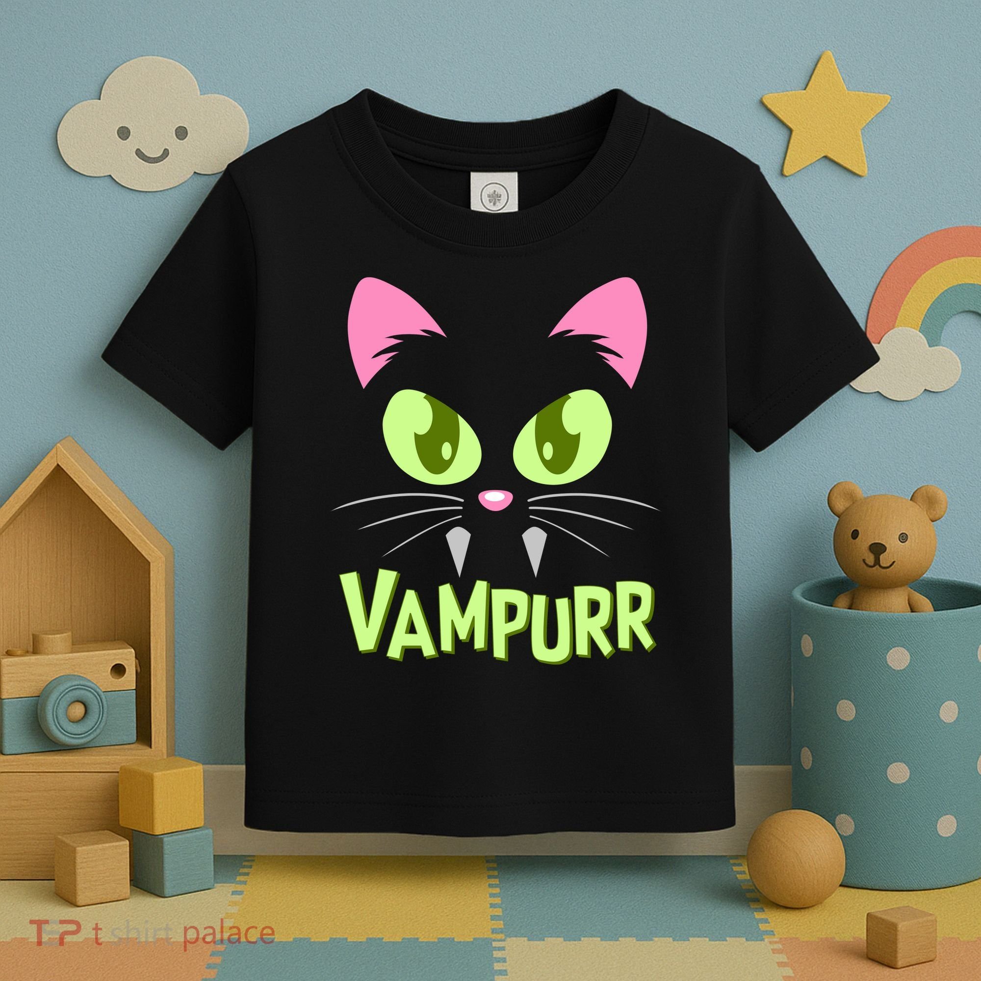 Halloween Vampurr Funny Cat Toddler T-Shirt