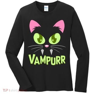 Halloween Vampurr Funny Cat Women's Long Sleeve Shirt