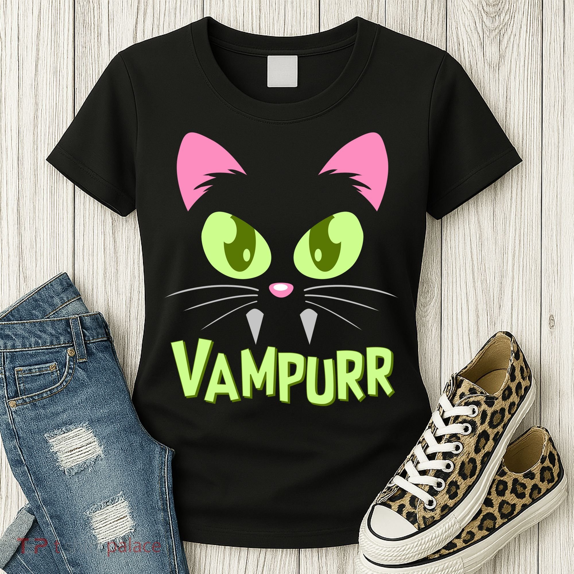 Halloween Vampurr Funny Cat Women's T-Shirt