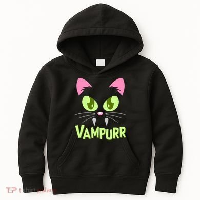 Halloween Vampurr Funny Cat Kids Hoodie
