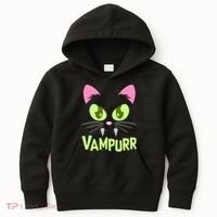 Halloween Vampurr Funny Cat Kids Hoodie thumb 0