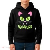Halloween Vampurr Funny Cat Kids Hoodie thumb 4
