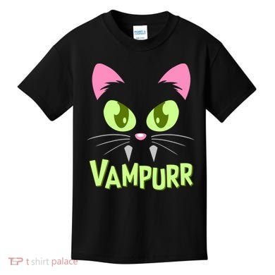 Halloween Vampurr Funny Cat Kids T-Shirt