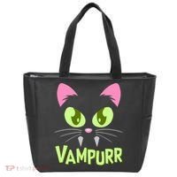 Halloween Vampurr Funny Cat Tote Bag thumb 0