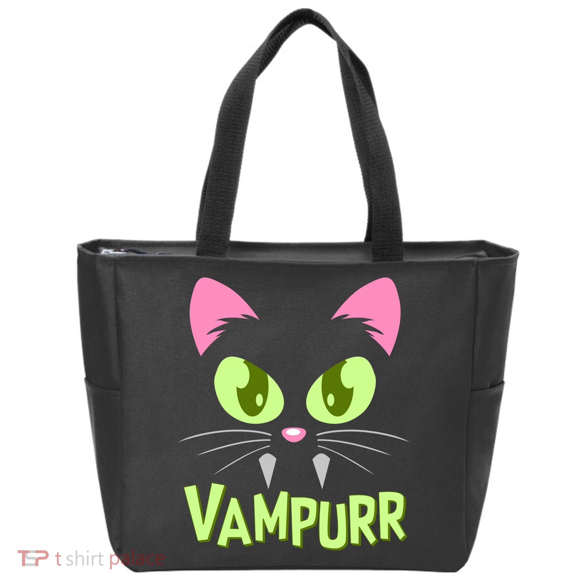 Halloween Vampurr Funny Cat Tote Bag