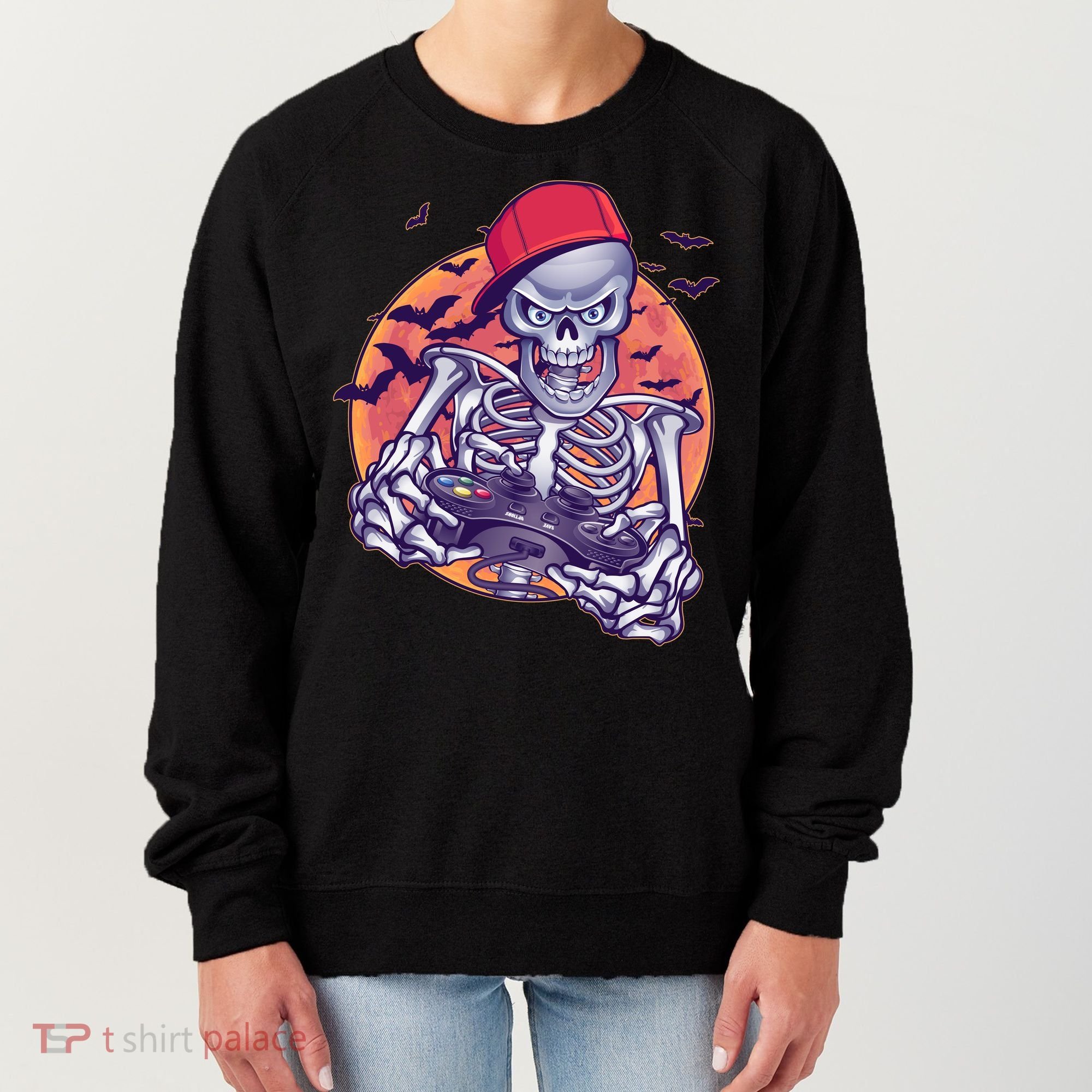 Halloween Video Gamer Skeleton Women's Sweatshirt