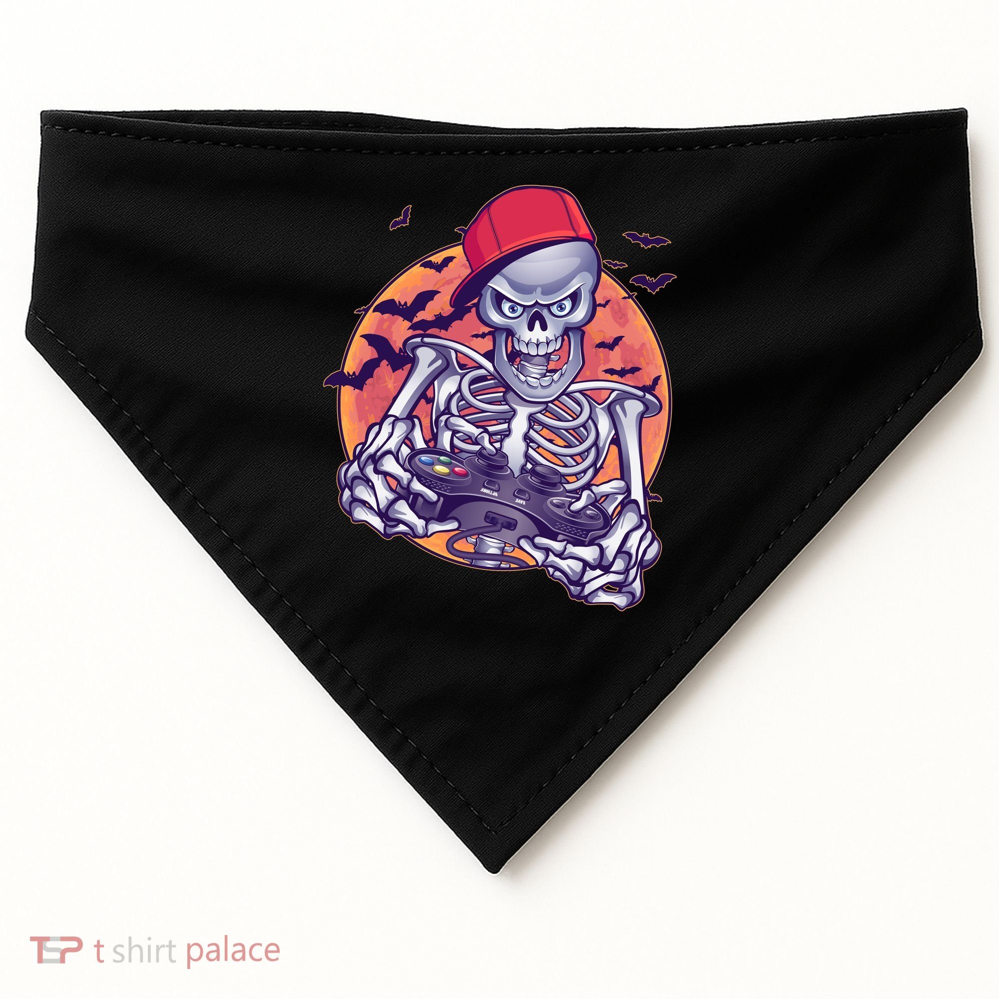 Halloween Video Gamer Skeleton USA-Made Doggie Bandana