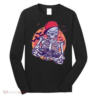 Halloween Video Gamer Skeleton Long Sleeve Shirt