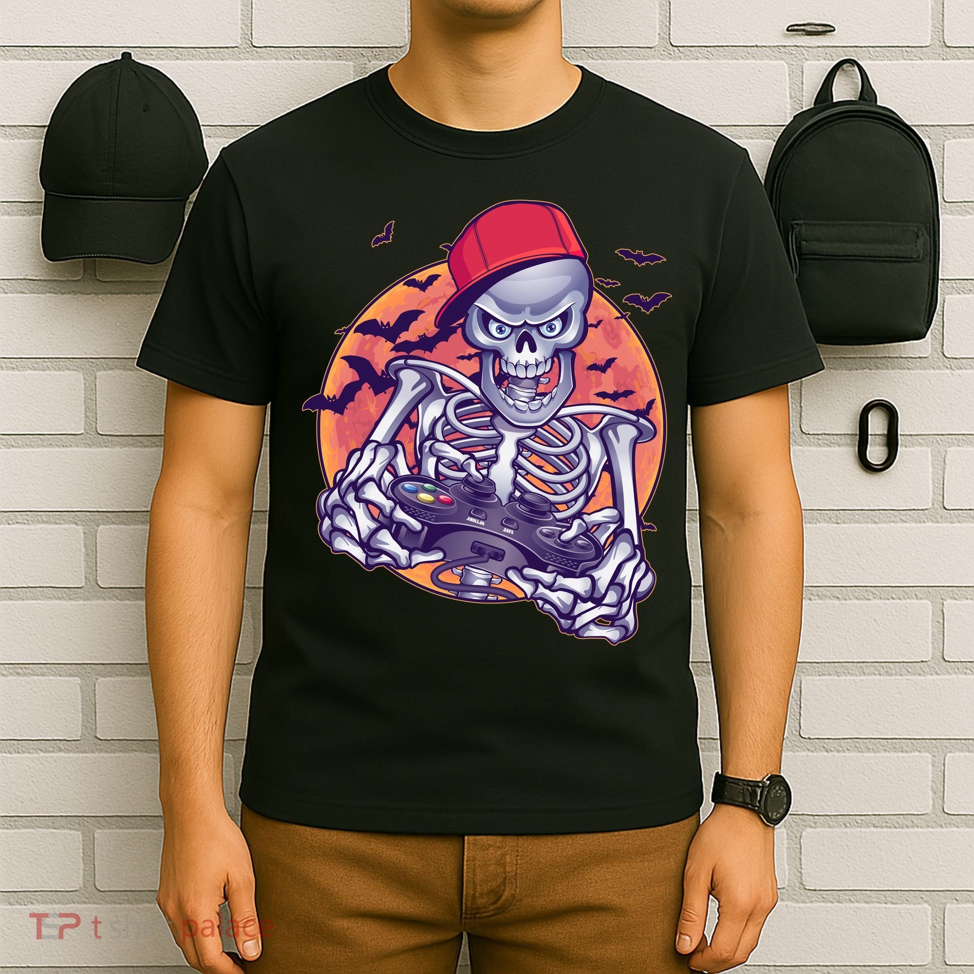 Halloween Video Gamer Skeleton T-Shirt