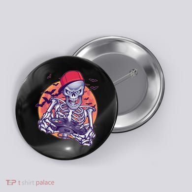 Halloween Video Gamer Skeleton Button